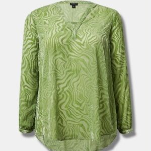 Torrid Velvet Burnout Pullover Long Sleeve Blouse